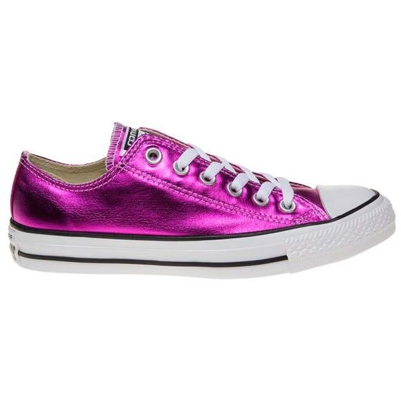 pink metallic converse